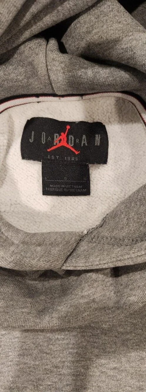 Jordan Light Gray Crewneck Hoodie with Subtle Jumpman